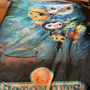 Kids Swim Towel - Turquoise Blue Character Design